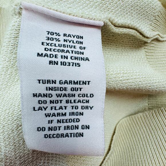 Nanette Lepore Knit Flower Crystal Embellished Short Sleeve Top Women's Size M - Picture 5 of 6